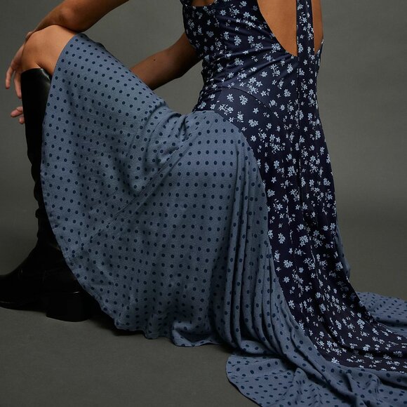 ISO Free People Ramada Midi Dress Blue Sapphire Combo Size XS - Picture 4 of 4